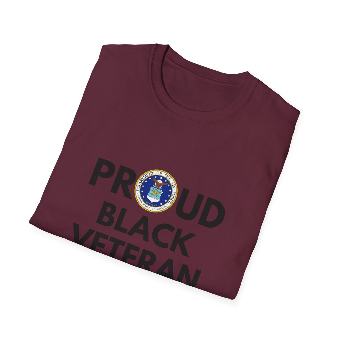 Air Force Proud Black Veteran - Unisex Softstyle T-Shirt