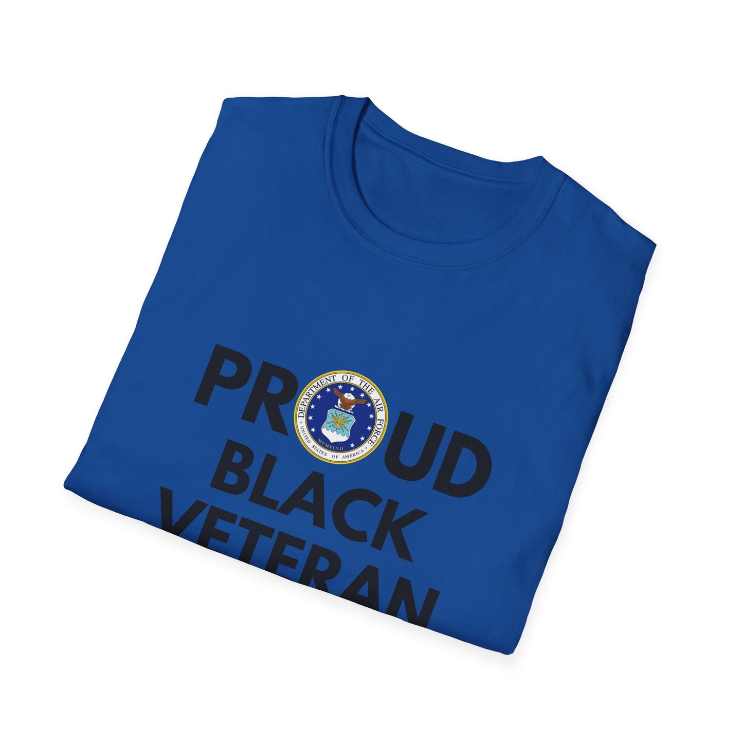 Air Force Proud Black Veteran - Unisex Softstyle T-Shirt