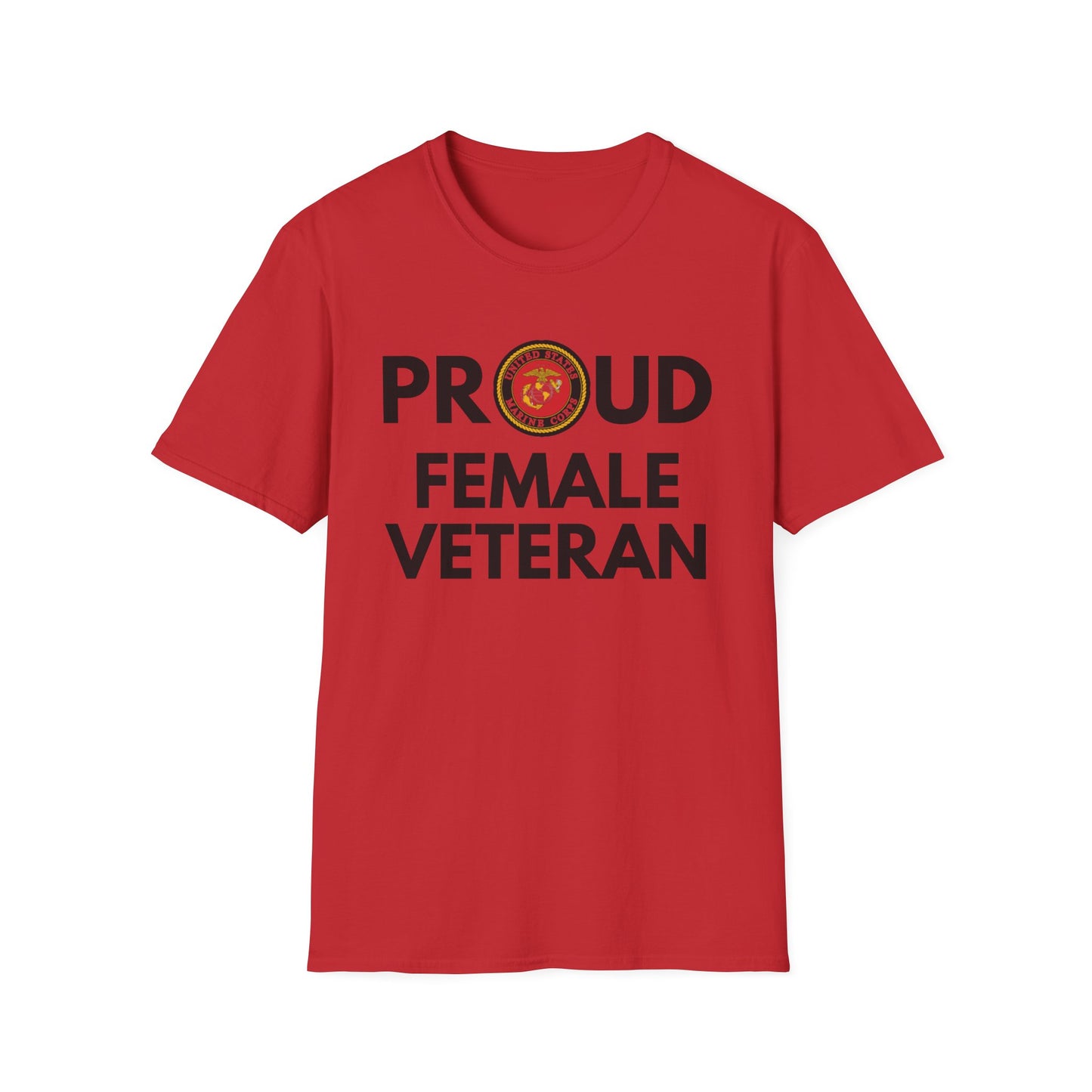 Marine Female Veteran - Unisex Softstyle T-Shirt