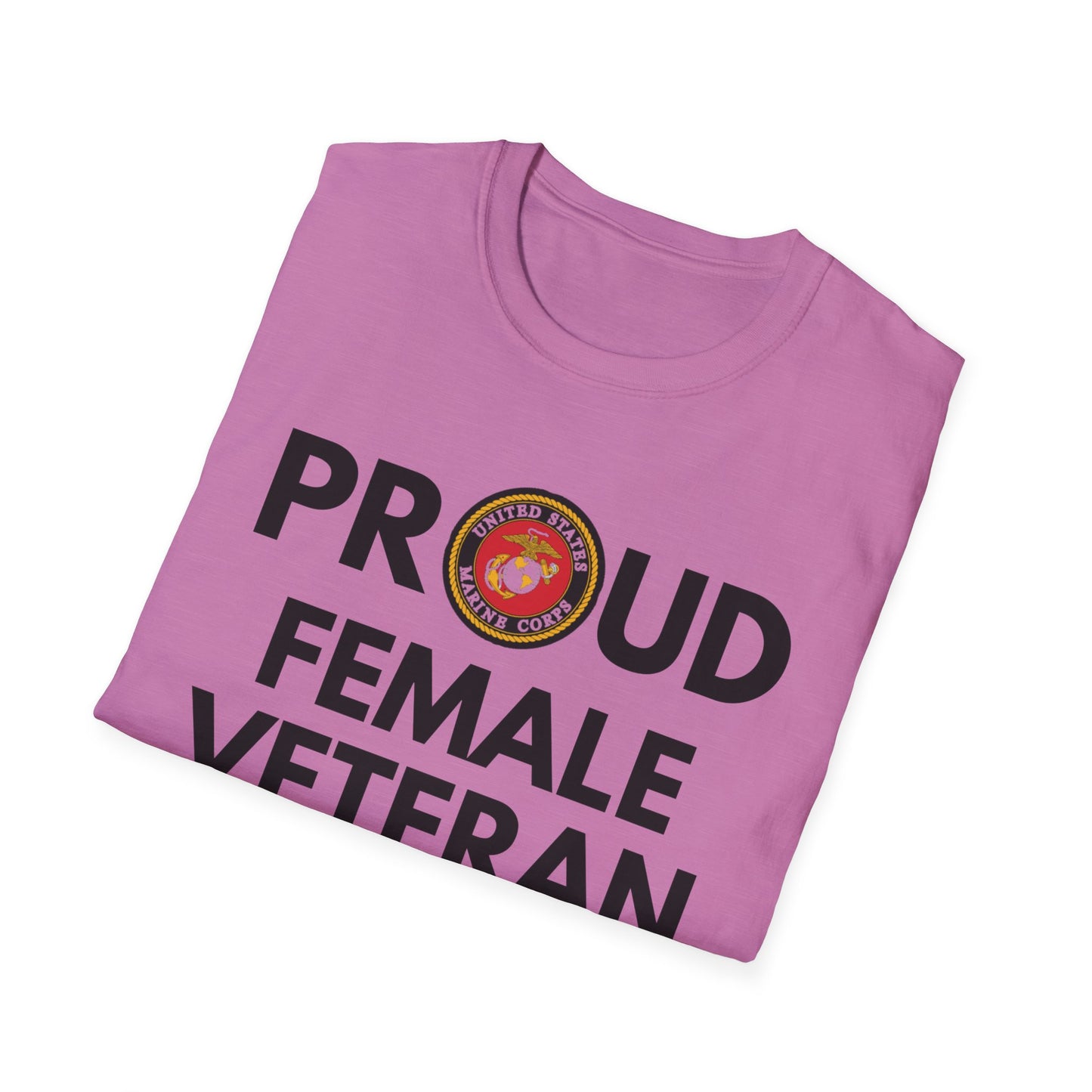 Marine Female Veteran - Unisex Softstyle T-Shirt