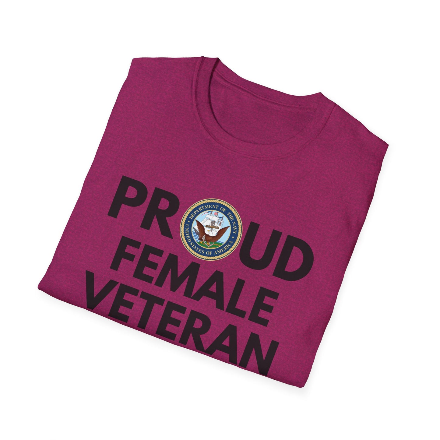 Navy Female Veteran - Unisex Softstyle T-Shirt
