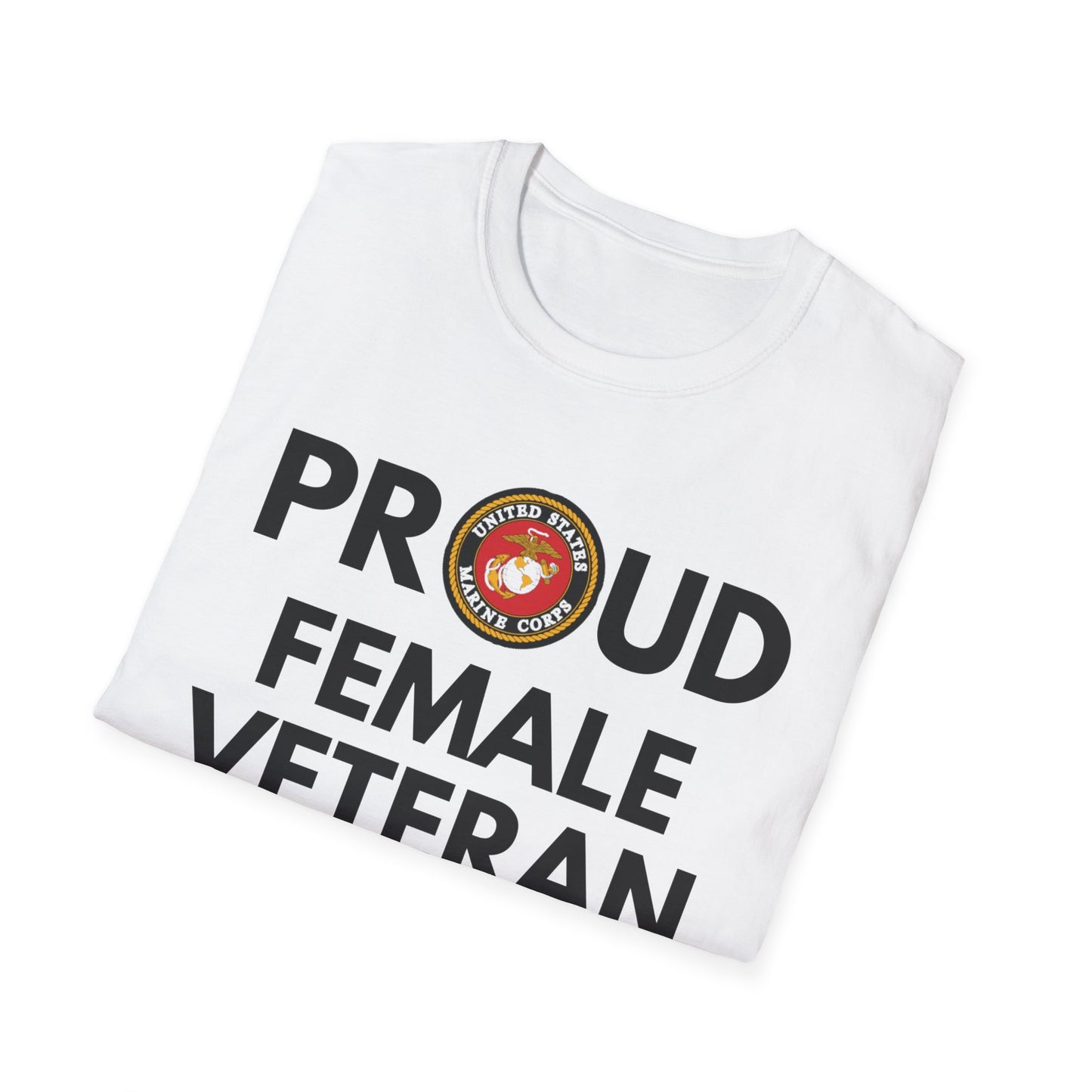 Marine Female Veteran - Unisex Softstyle T-Shirt