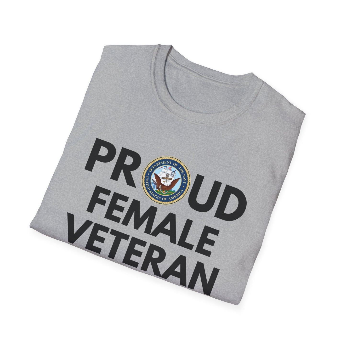 Navy Female Veteran - Unisex Softstyle T-Shirt