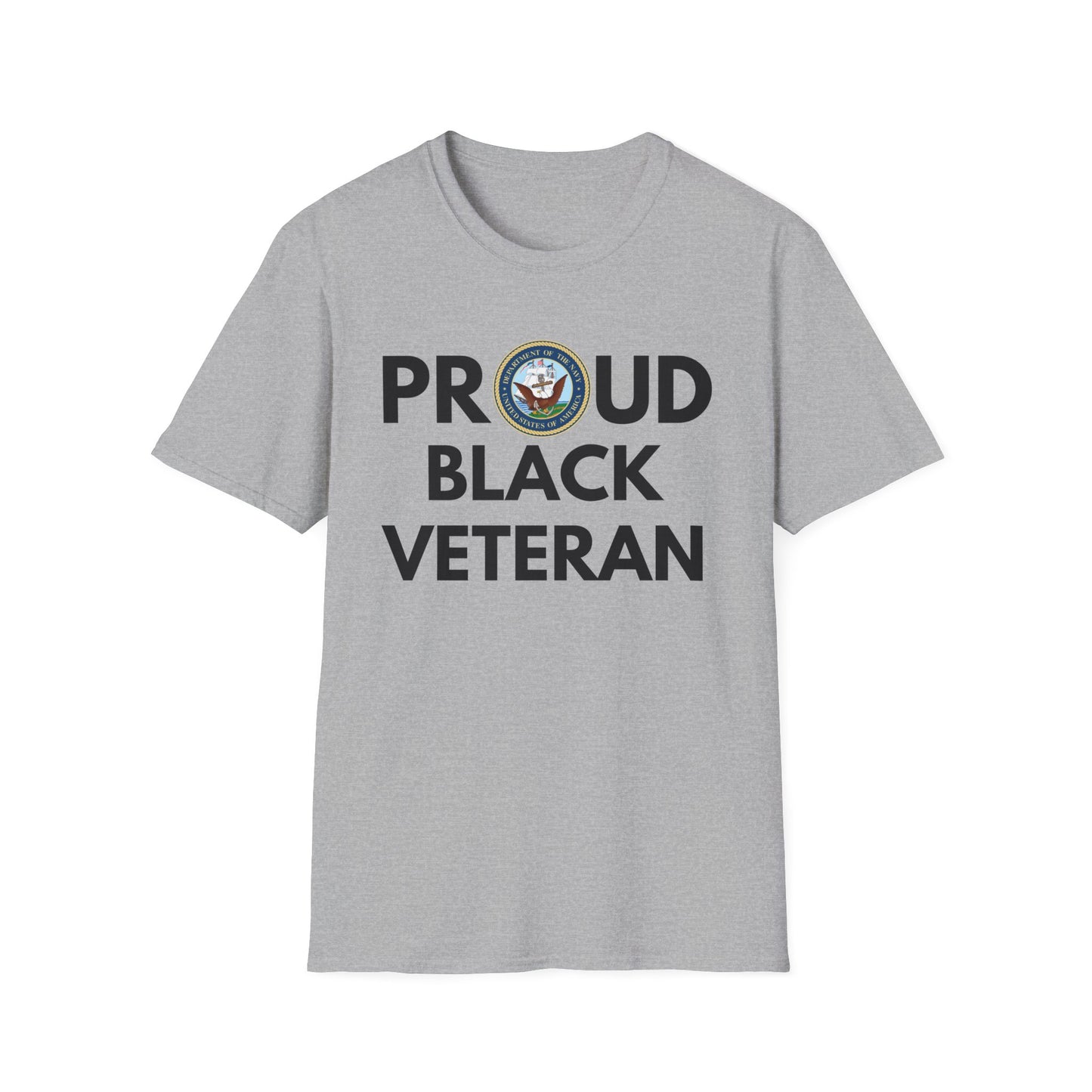 Navy Proud Black Veteran - Unisex Softstyle T-Shirt