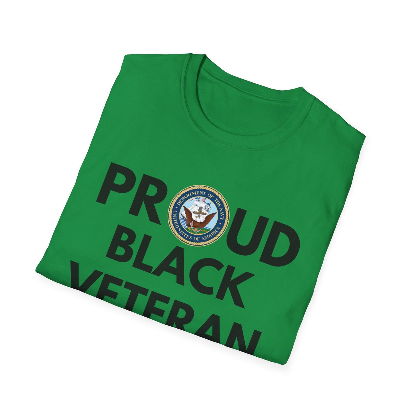 Navy Proud Black Veteran - Unisex Softstyle T-Shirt