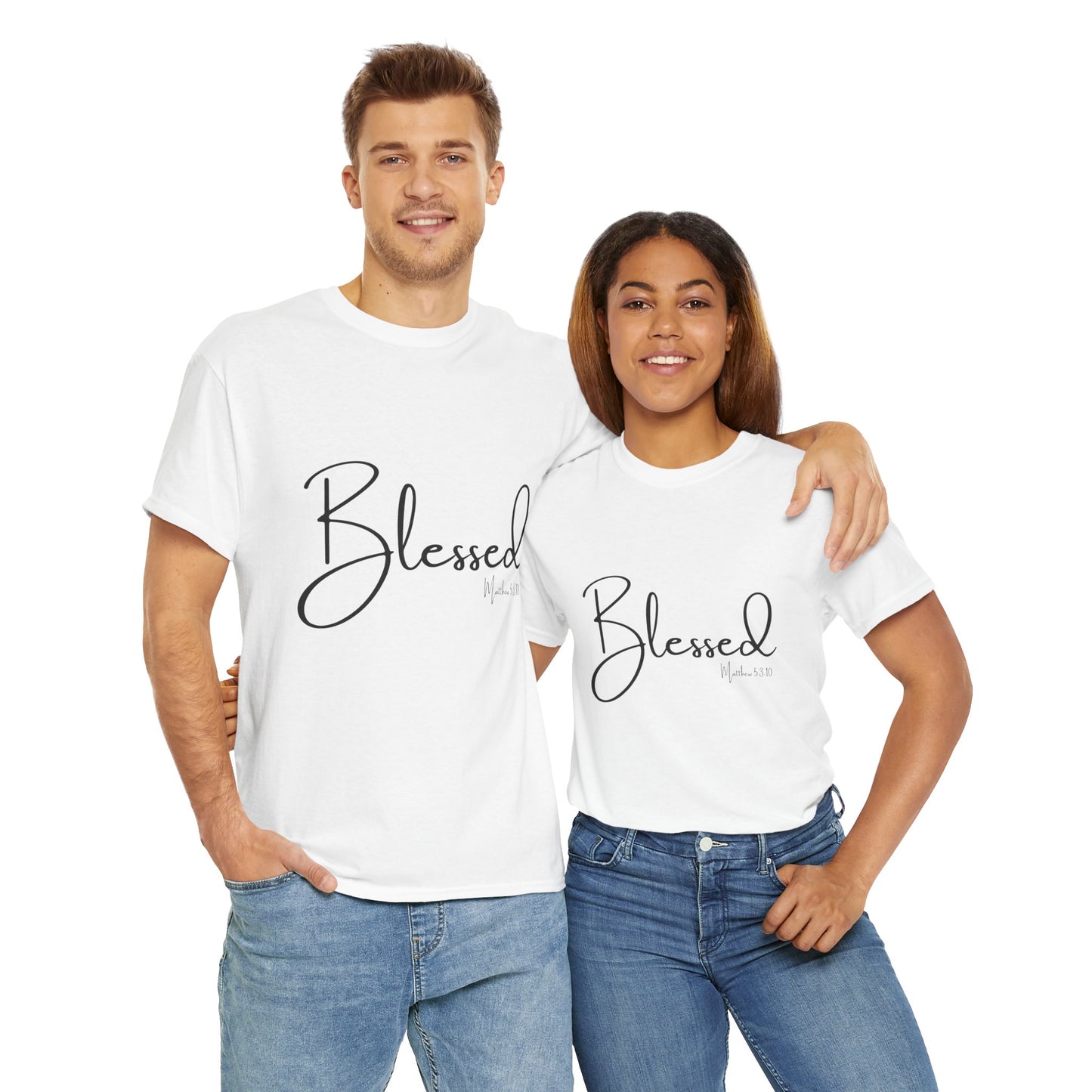 Blessed - Matthew 5:3-10 Unisex Heavy Cotton Tee