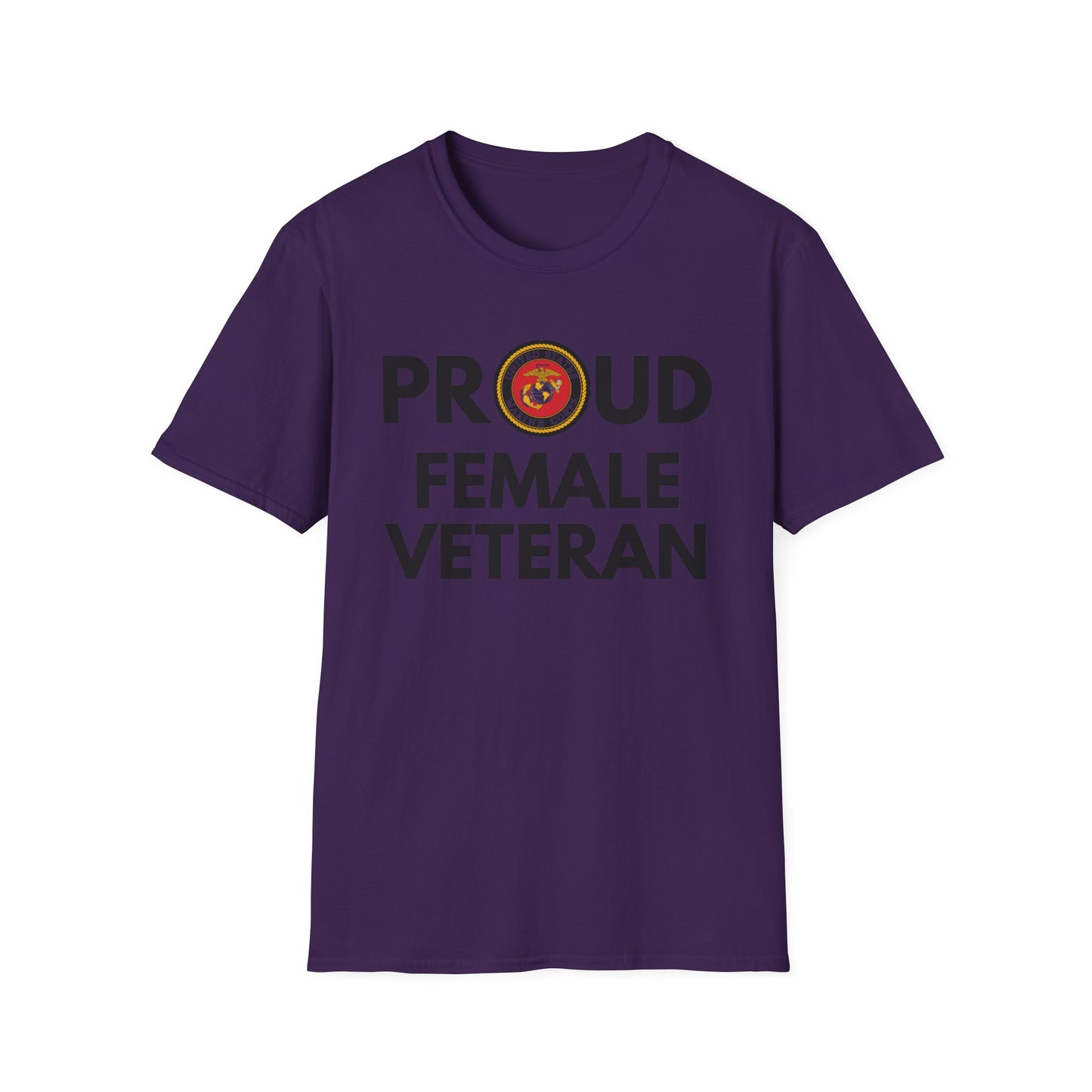 Marine Female Veteran - Unisex Softstyle T-Shirt