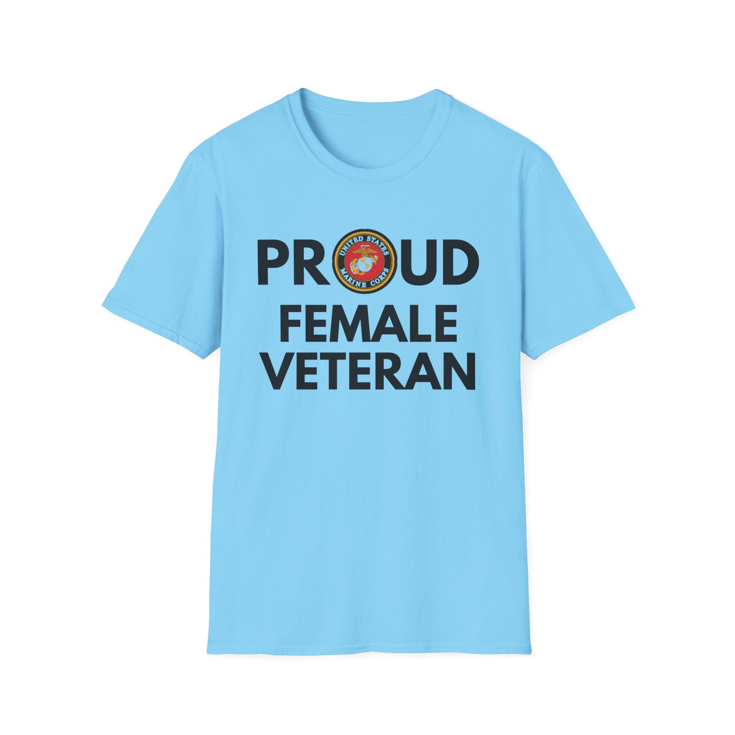 Marine Female Veteran - Unisex Softstyle T-Shirt
