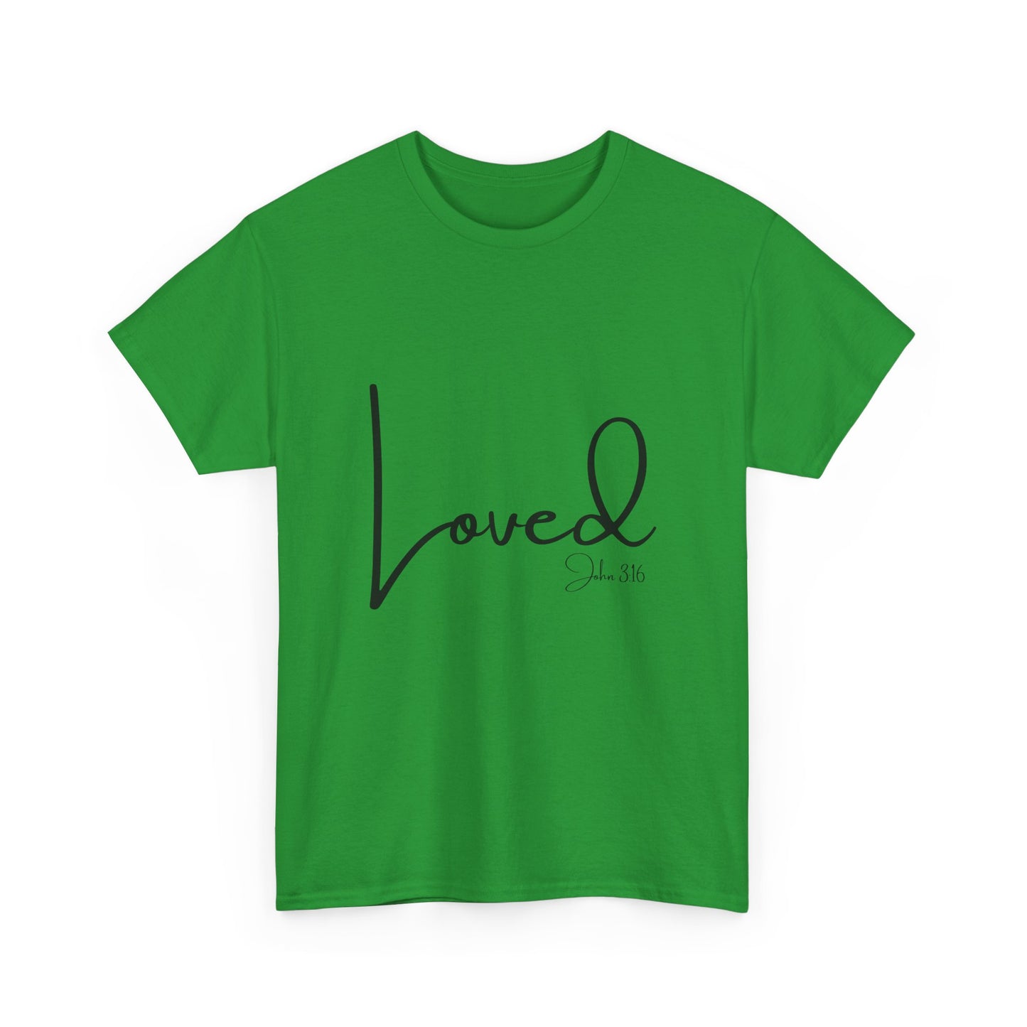 Loved - John 3:16 Unisex Heavy Cotton Tee - 'Loved' Scripture Shirt