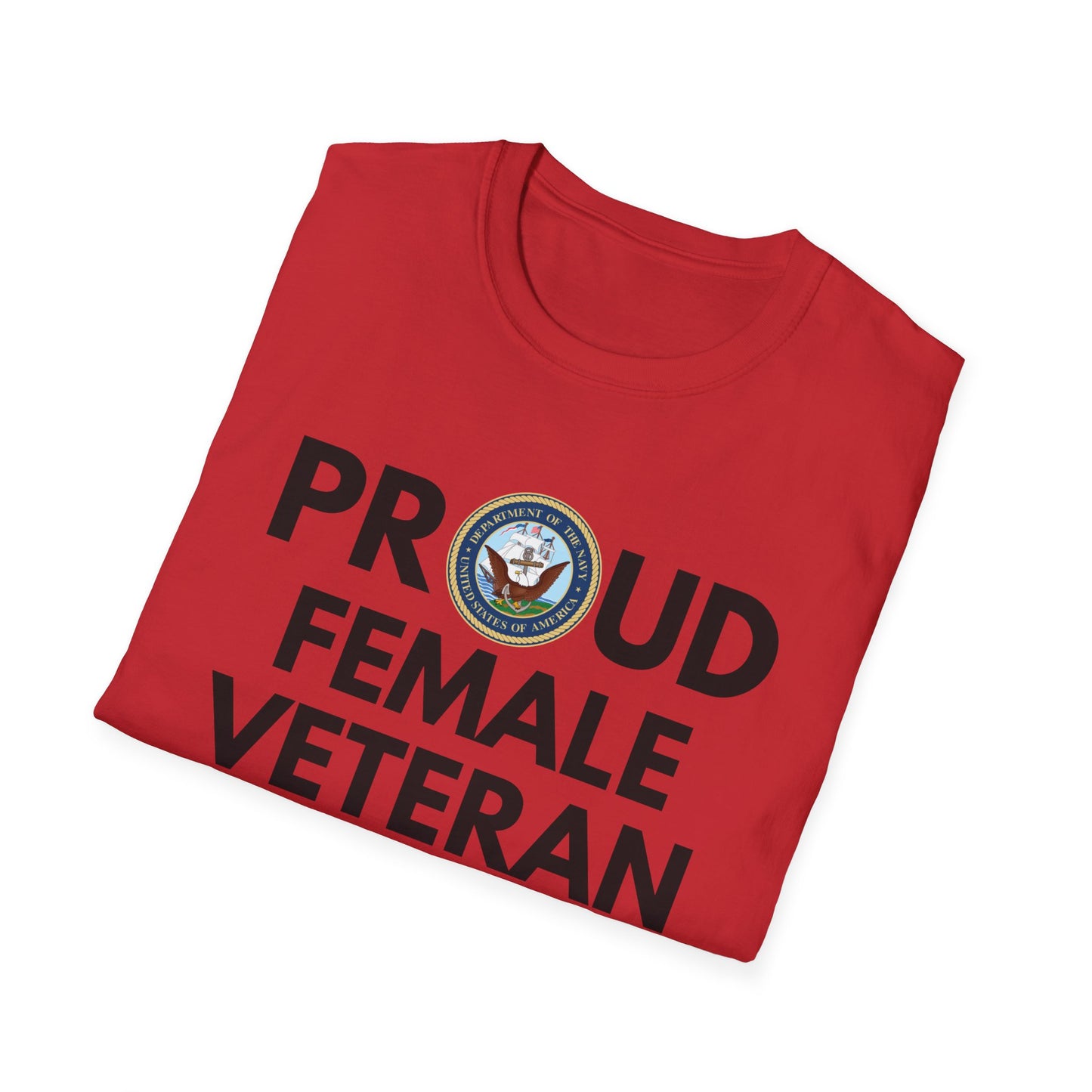 Navy Female Veteran - Unisex Softstyle T-Shirt