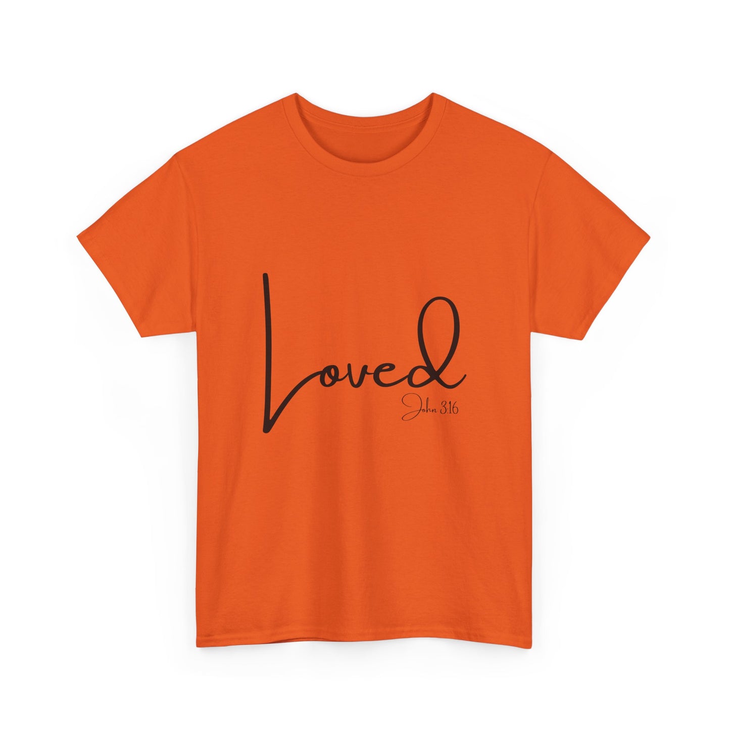 Loved - John 3:16 Unisex Heavy Cotton Tee - 'Loved' Scripture Shirt