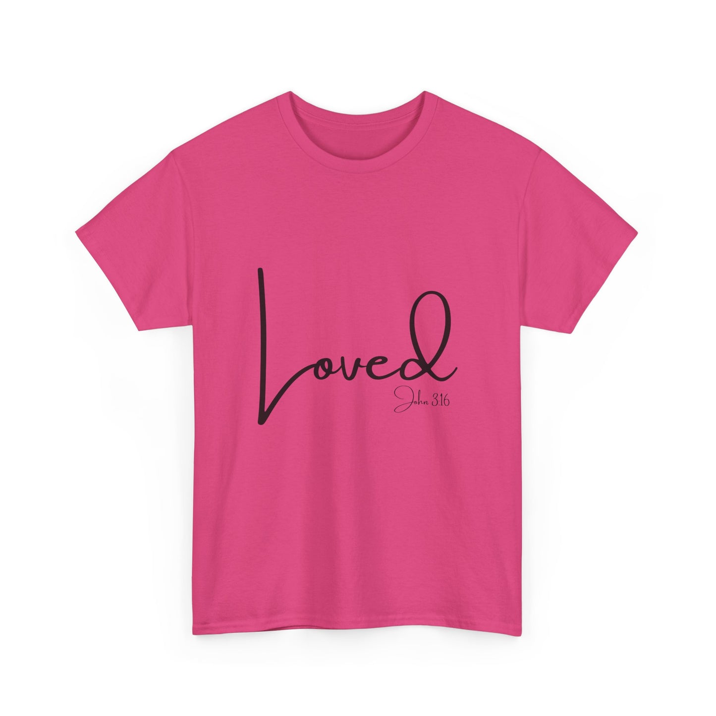 Loved - John 3:16 Unisex Heavy Cotton Tee - 'Loved' Scripture Shirt