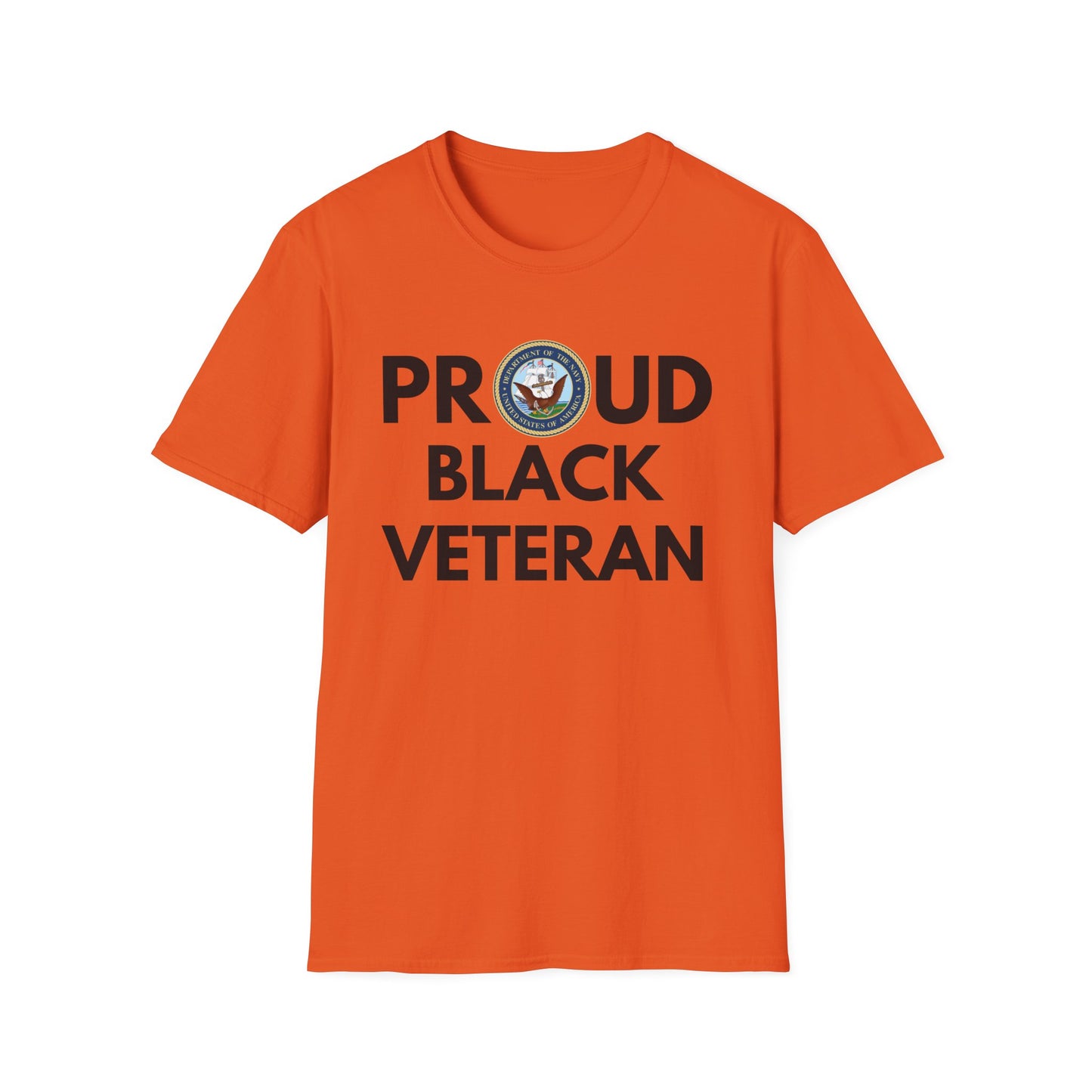 Navy Proud Black Veteran - Unisex Softstyle T-Shirt