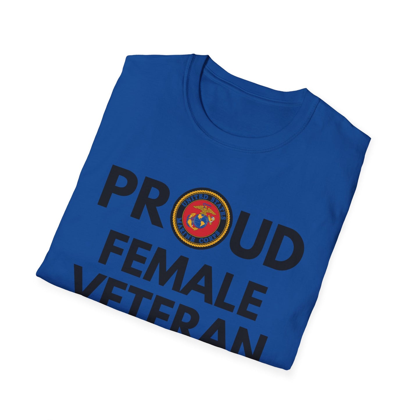 Marine Female Veteran - Unisex Softstyle T-Shirt