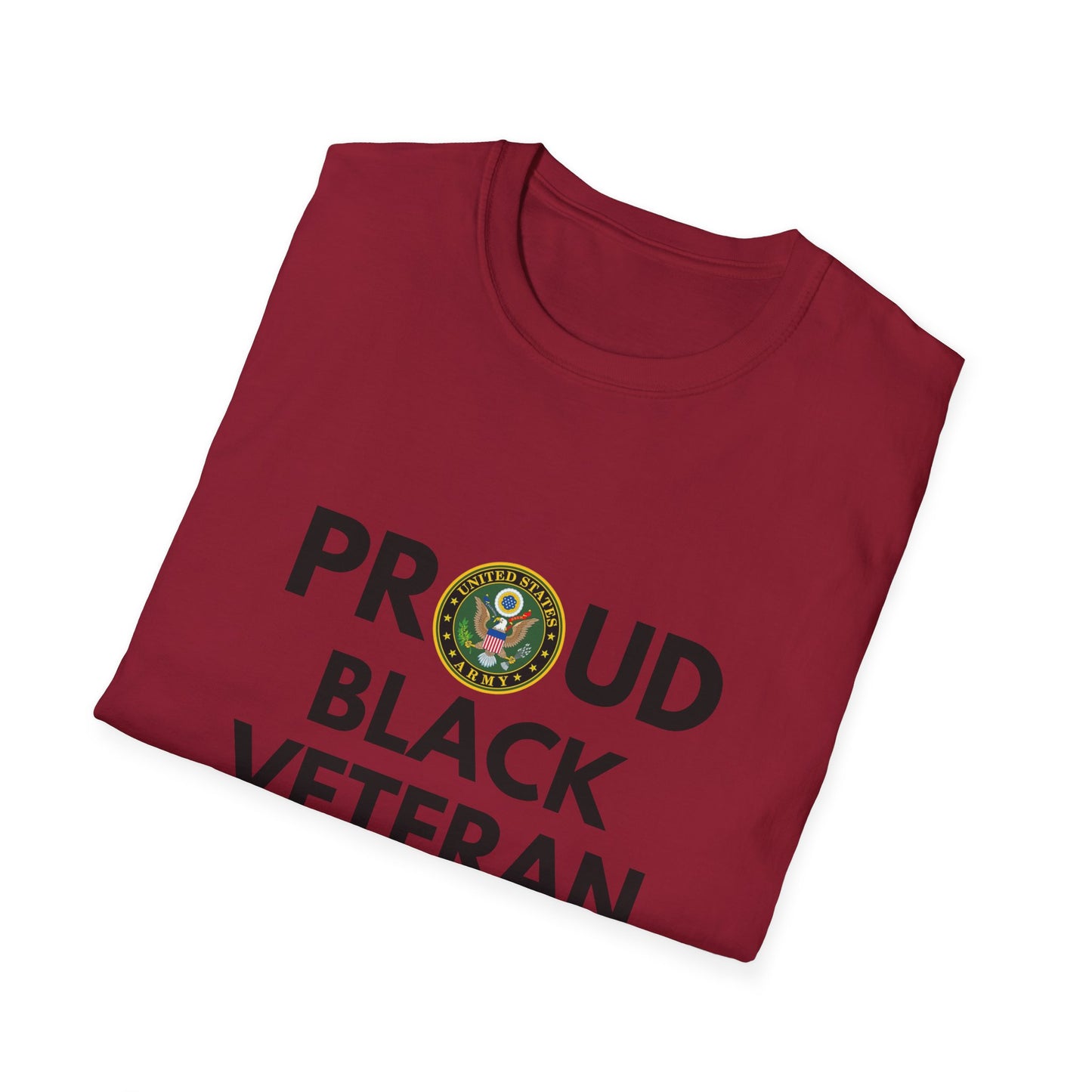 Army Proud Black Veteran - Unisex Softstyle T-Shirt
