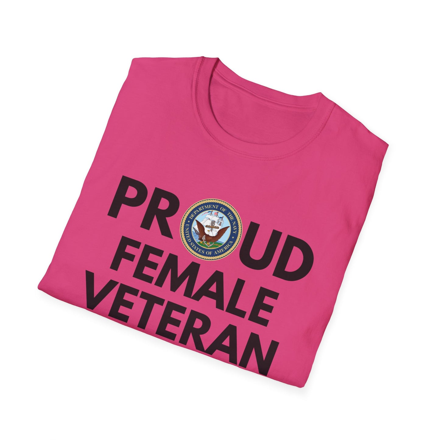 Navy Female Veteran - Unisex Softstyle T-Shirt