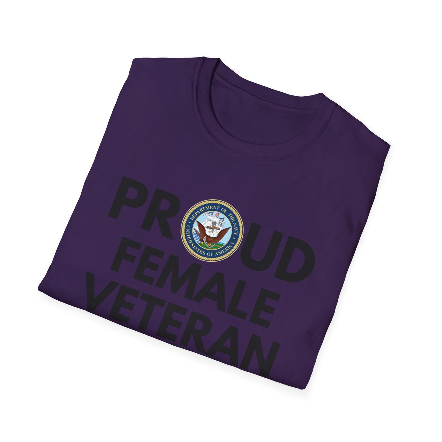 Navy Female Veteran - Unisex Softstyle T-Shirt
