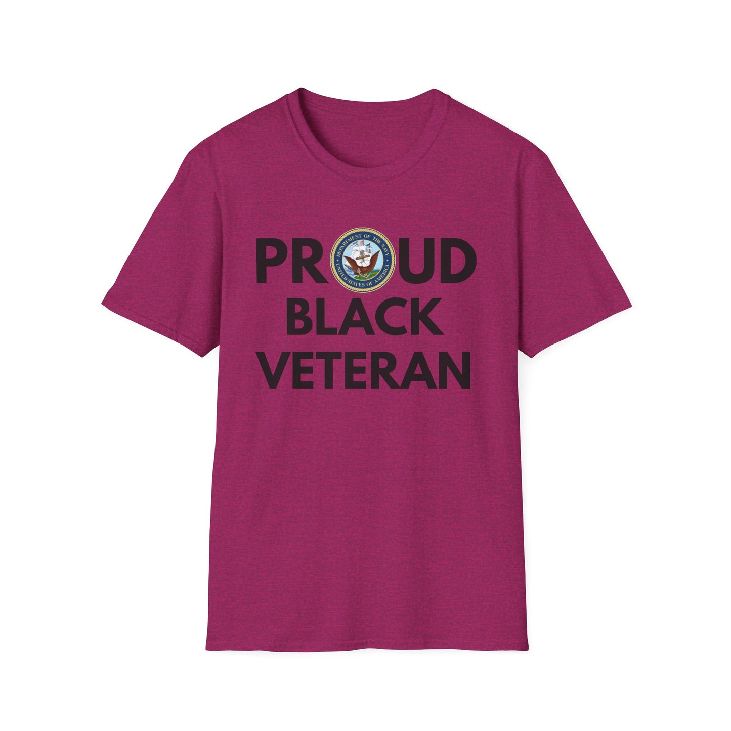 Navy Proud Black Veteran - Unisex Softstyle T-Shirt
