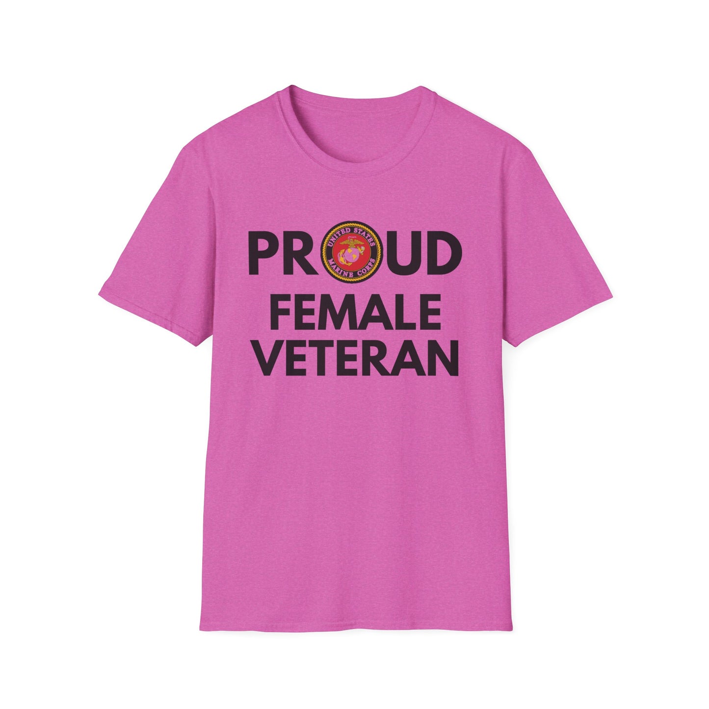 Marine Female Veteran - Unisex Softstyle T-Shirt