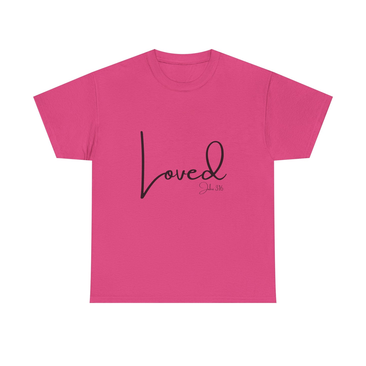 Loved - John 3:16 Unisex Heavy Cotton Tee - 'Loved' Scripture Shirt