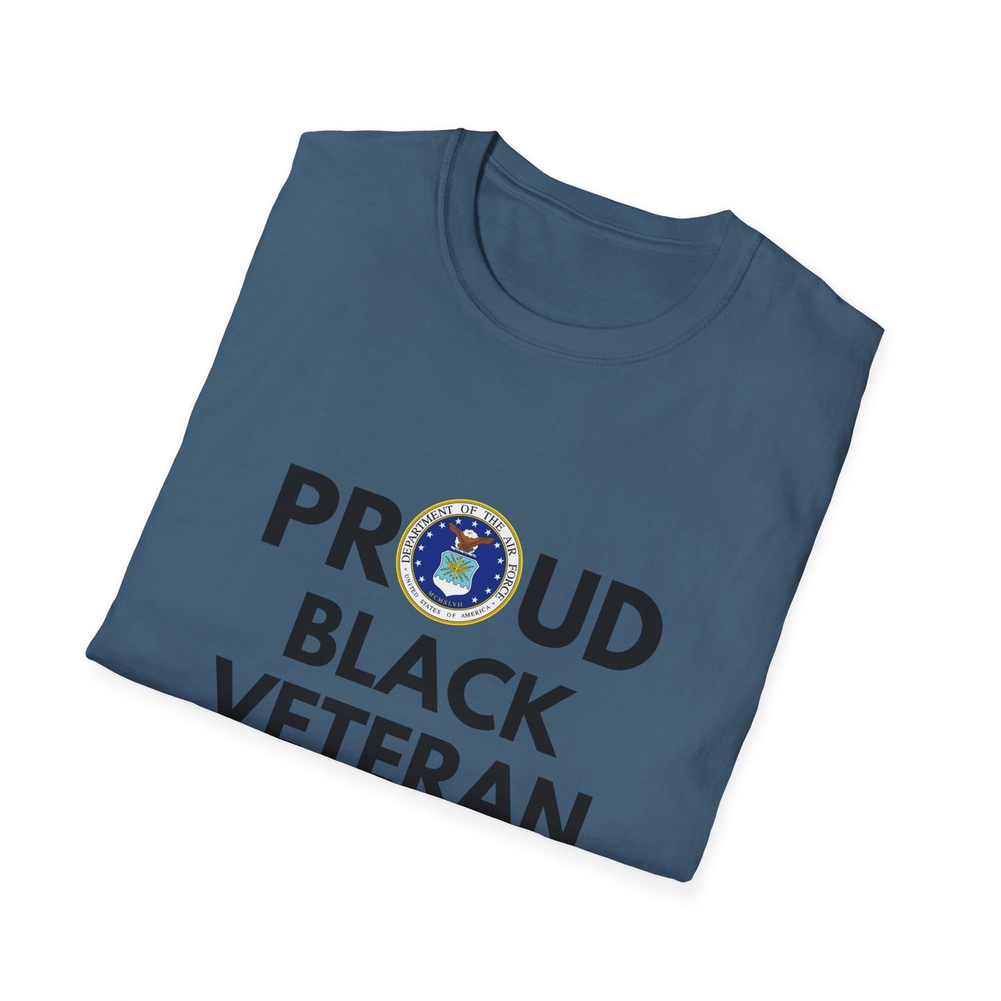 Air Force Proud Black Veteran - Unisex Softstyle T-Shirt