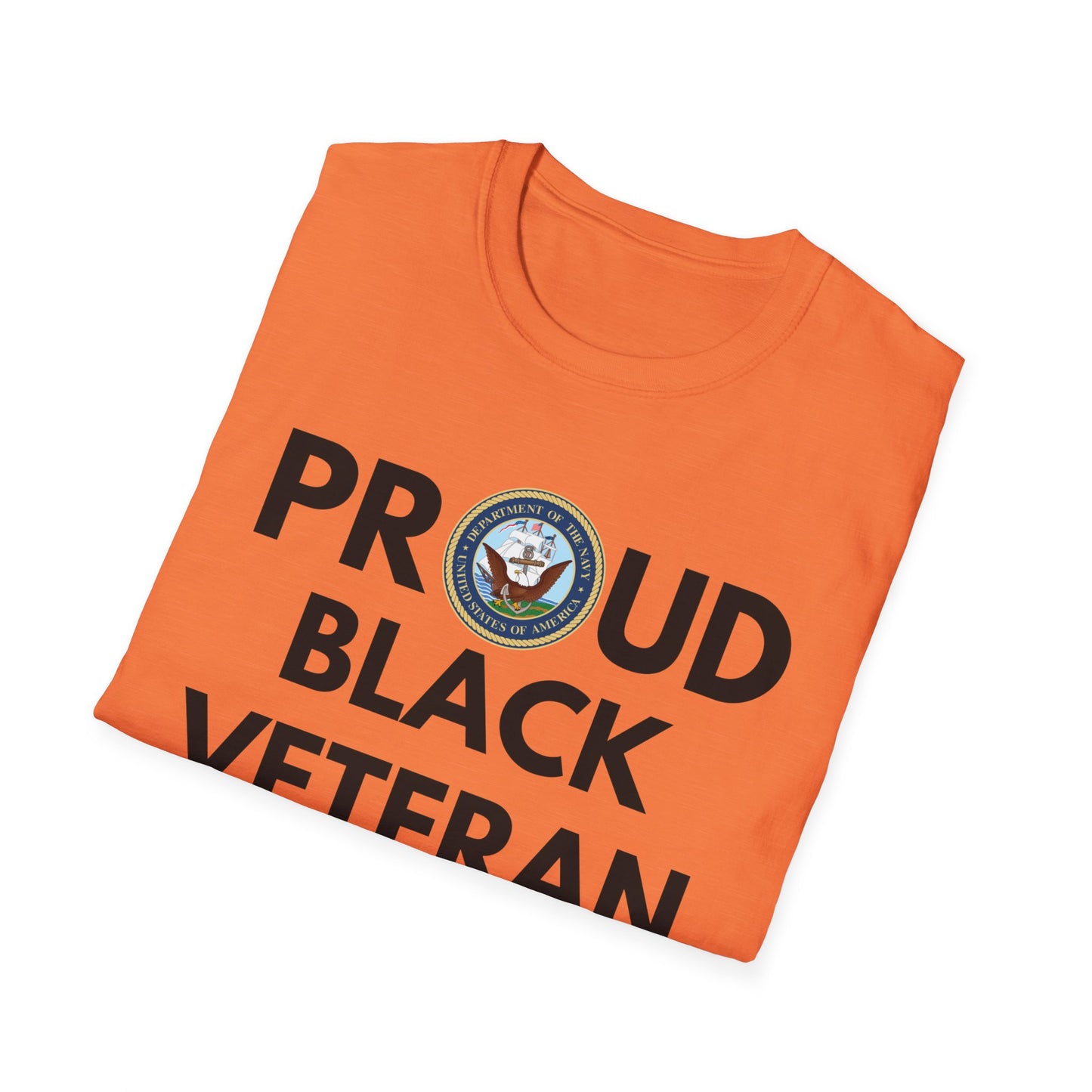 Navy Proud Black Veteran - Unisex Softstyle T-Shirt