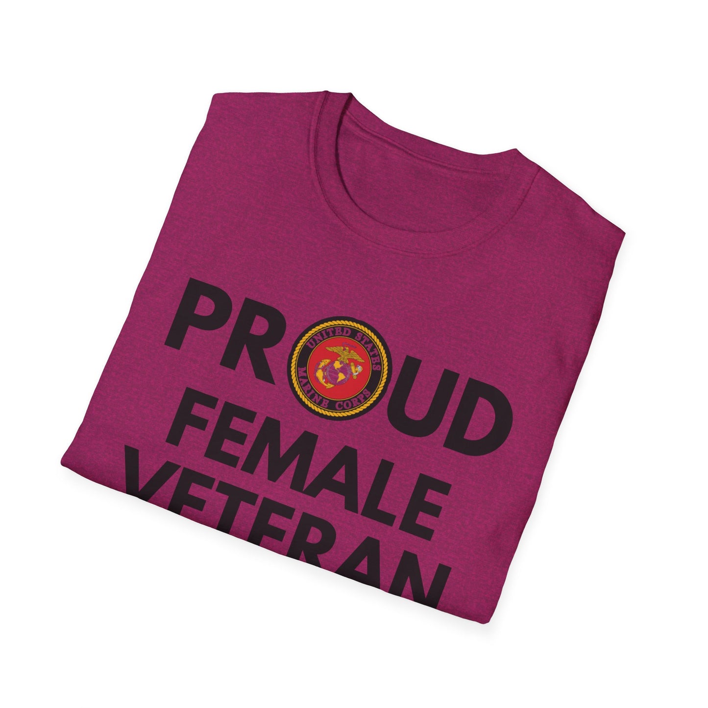 Marine Female Veteran - Unisex Softstyle T-Shirt