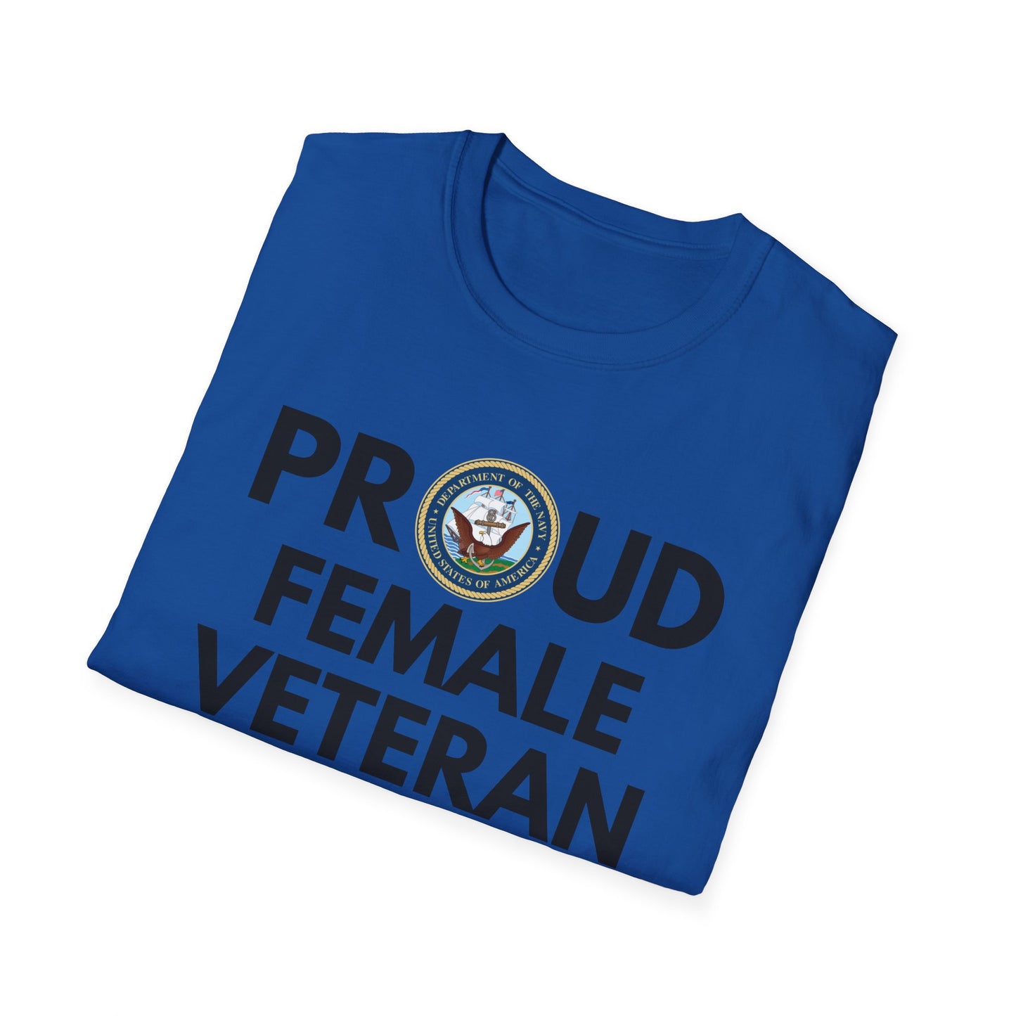 Navy Female Veteran - Unisex Softstyle T-Shirt