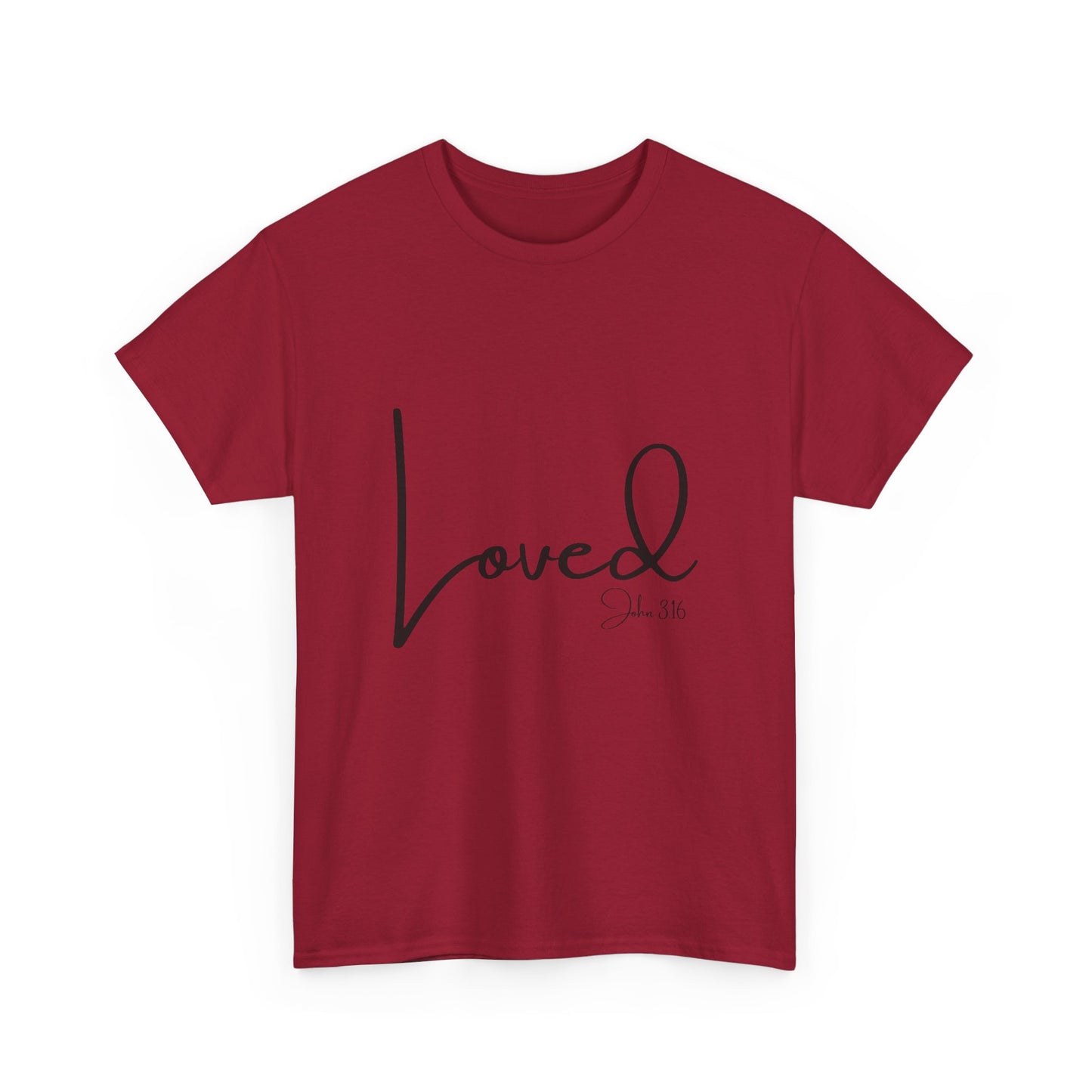 Loved - John 3:16 Unisex Heavy Cotton Tee - 'Loved' Scripture Shirt