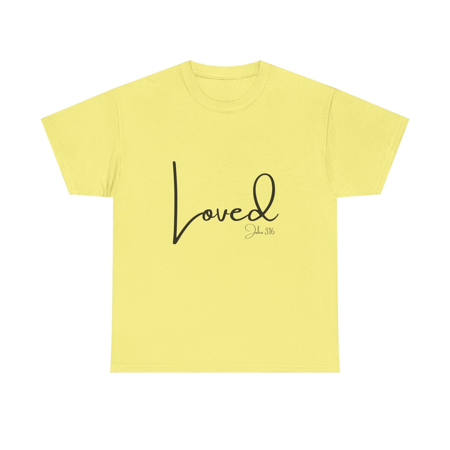 Loved - John 3:16 Unisex Heavy Cotton Tee - 'Loved' Scripture Shirt