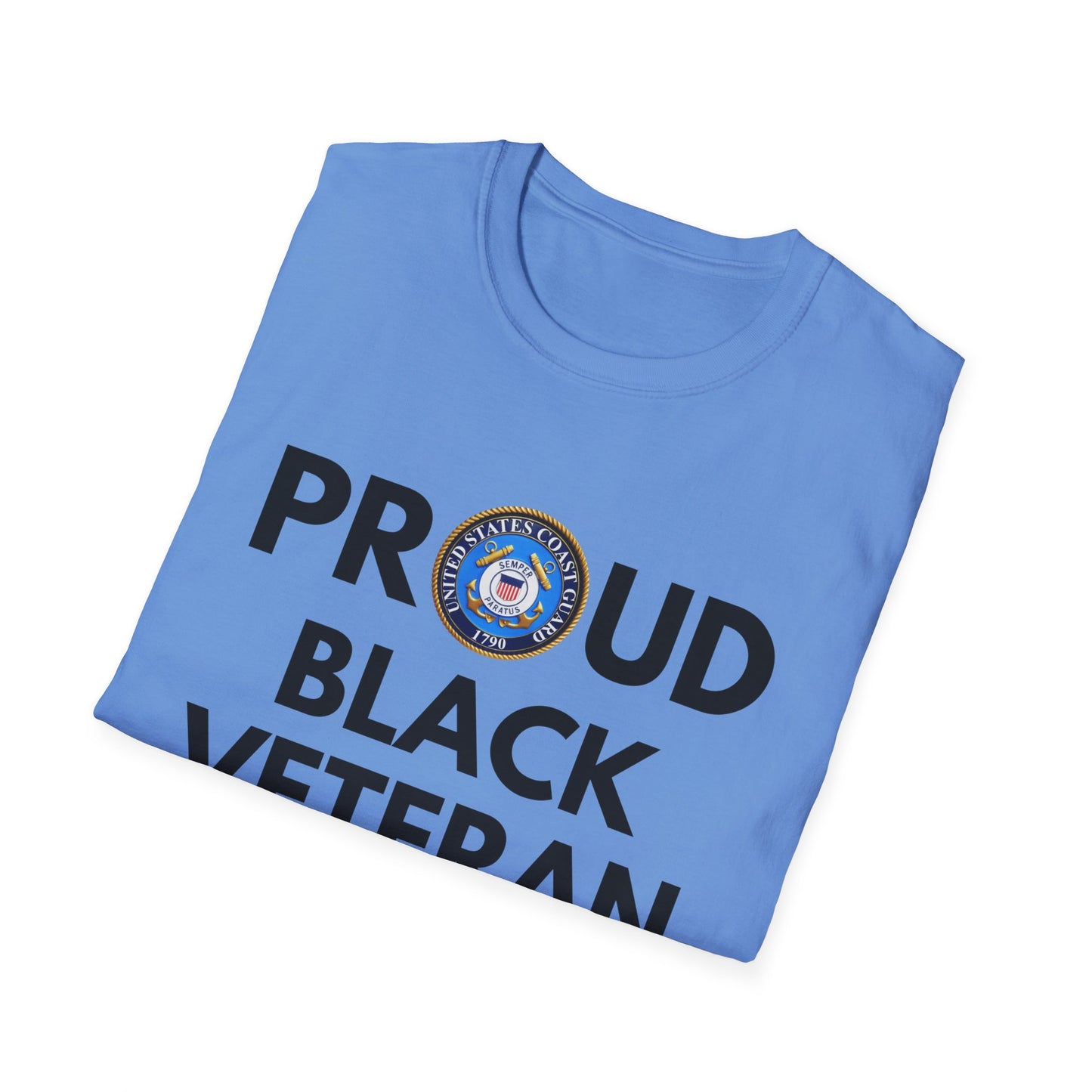 Coast Guard Proud Black Veteran - Unisex Softstyle T-Shirt