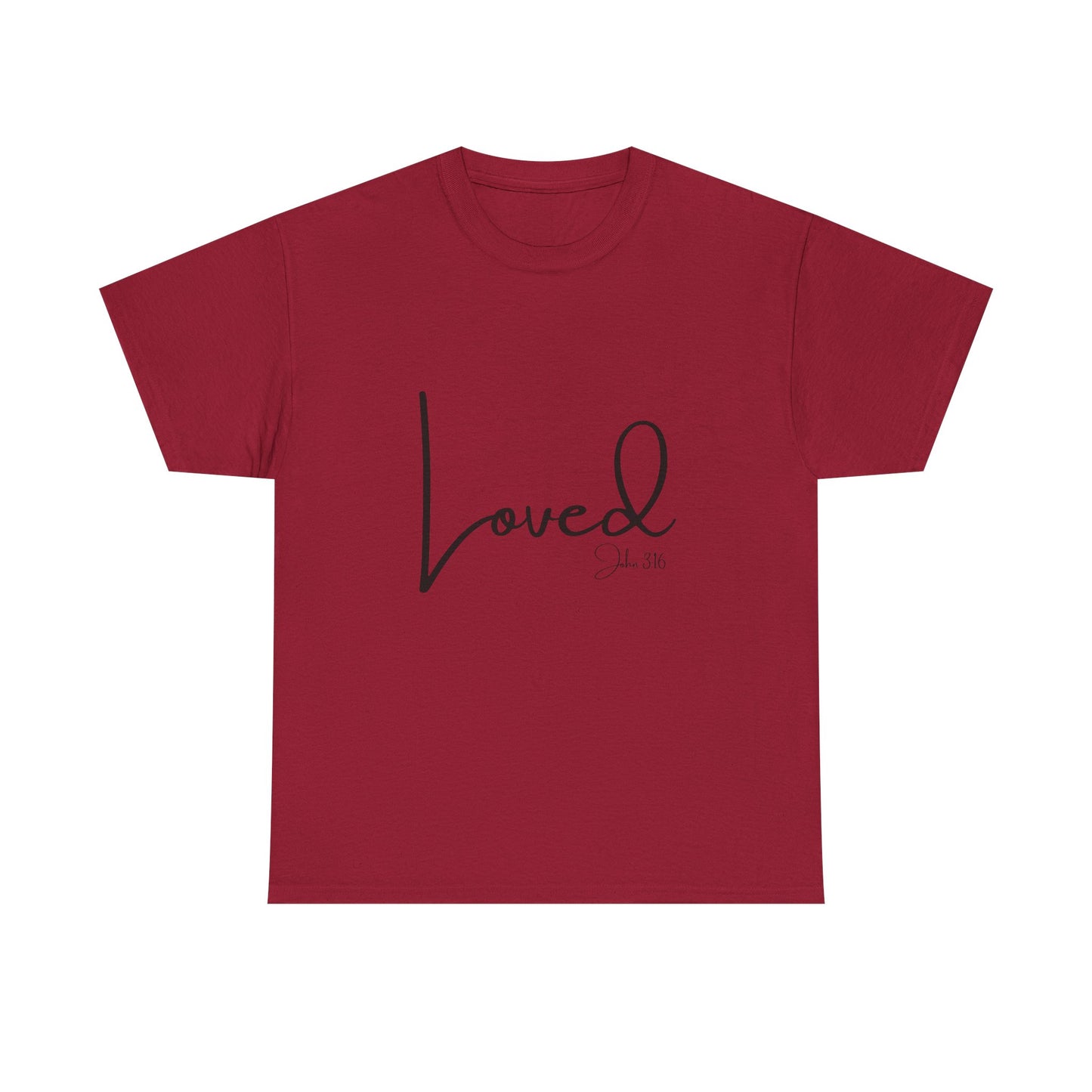 Loved - John 3:16 Unisex Heavy Cotton Tee - 'Loved' Scripture Shirt