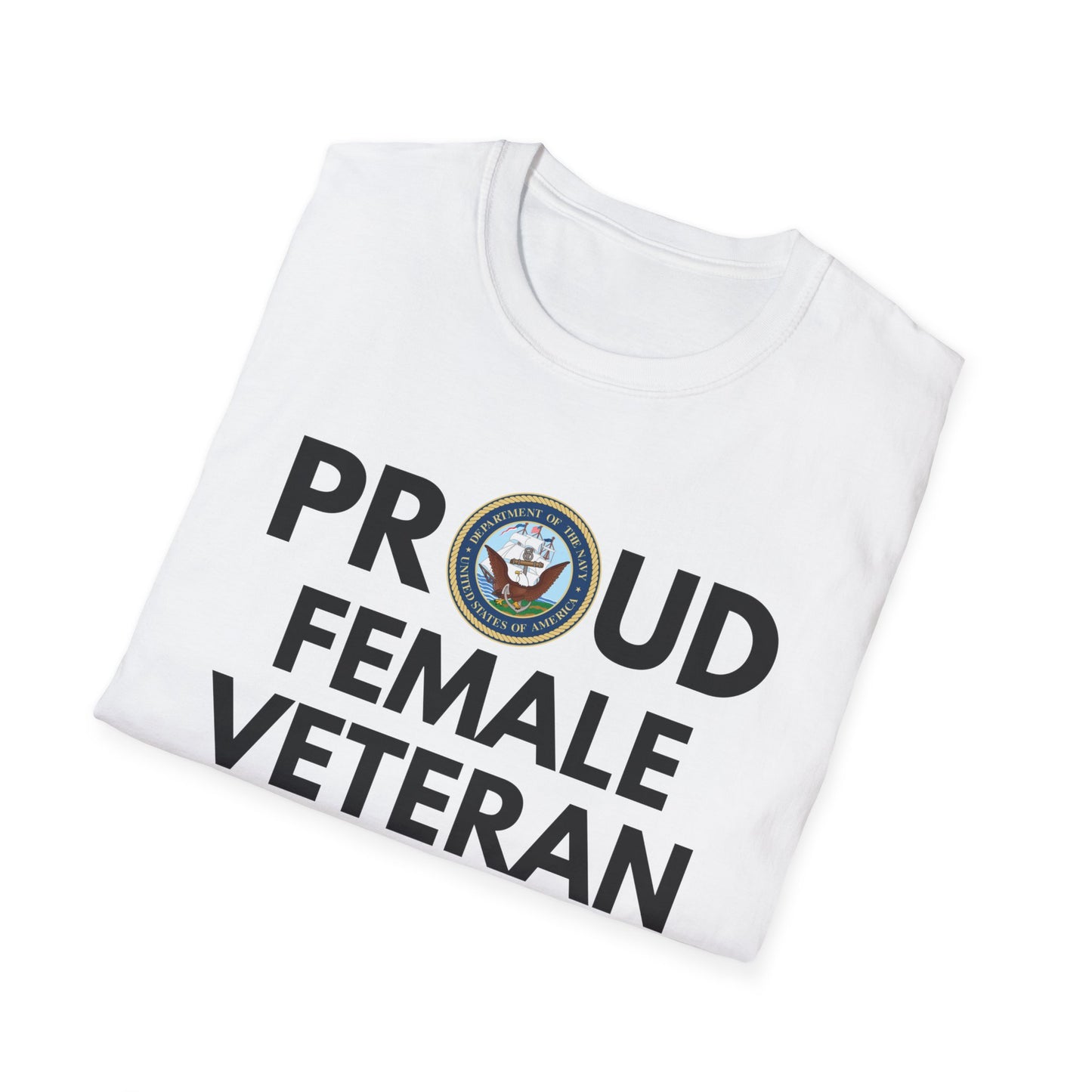 Navy Female Veteran - Unisex Softstyle T-Shirt
