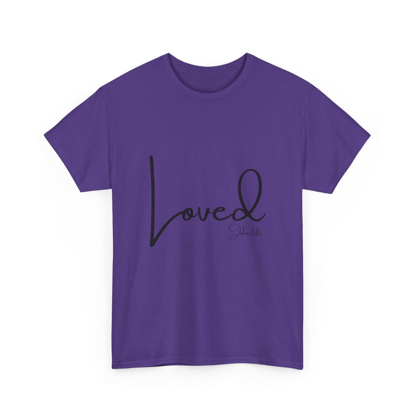 Loved - John 3:16 Unisex Heavy Cotton Tee - 'Loved' Scripture Shirt