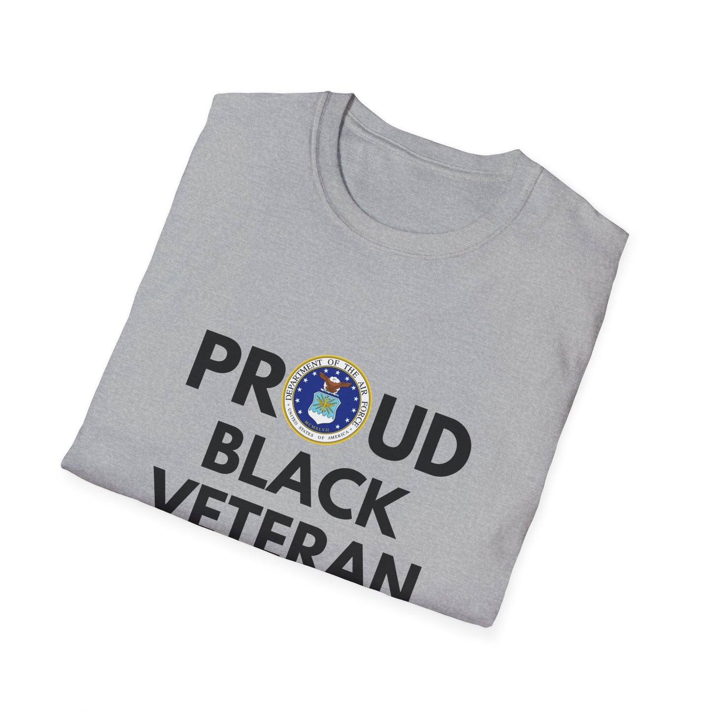Air Force Proud Black Veteran - Unisex Softstyle T-Shirt
