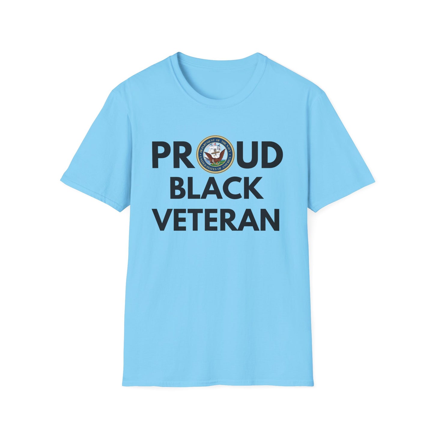 Navy Proud Black Veteran - Unisex Softstyle T-Shirt