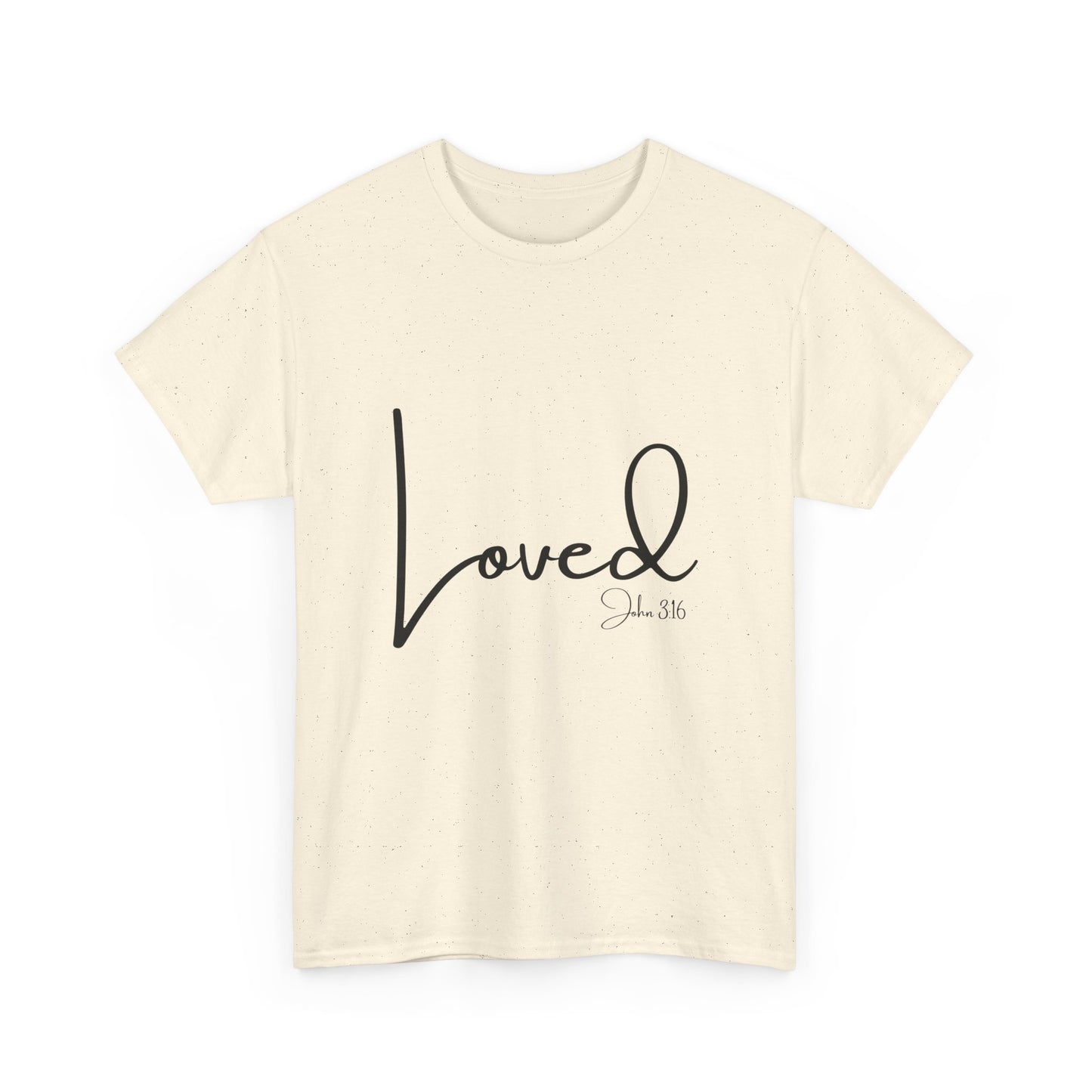 Loved - John 3:16 Unisex Heavy Cotton Tee - 'Loved' Scripture Shirt