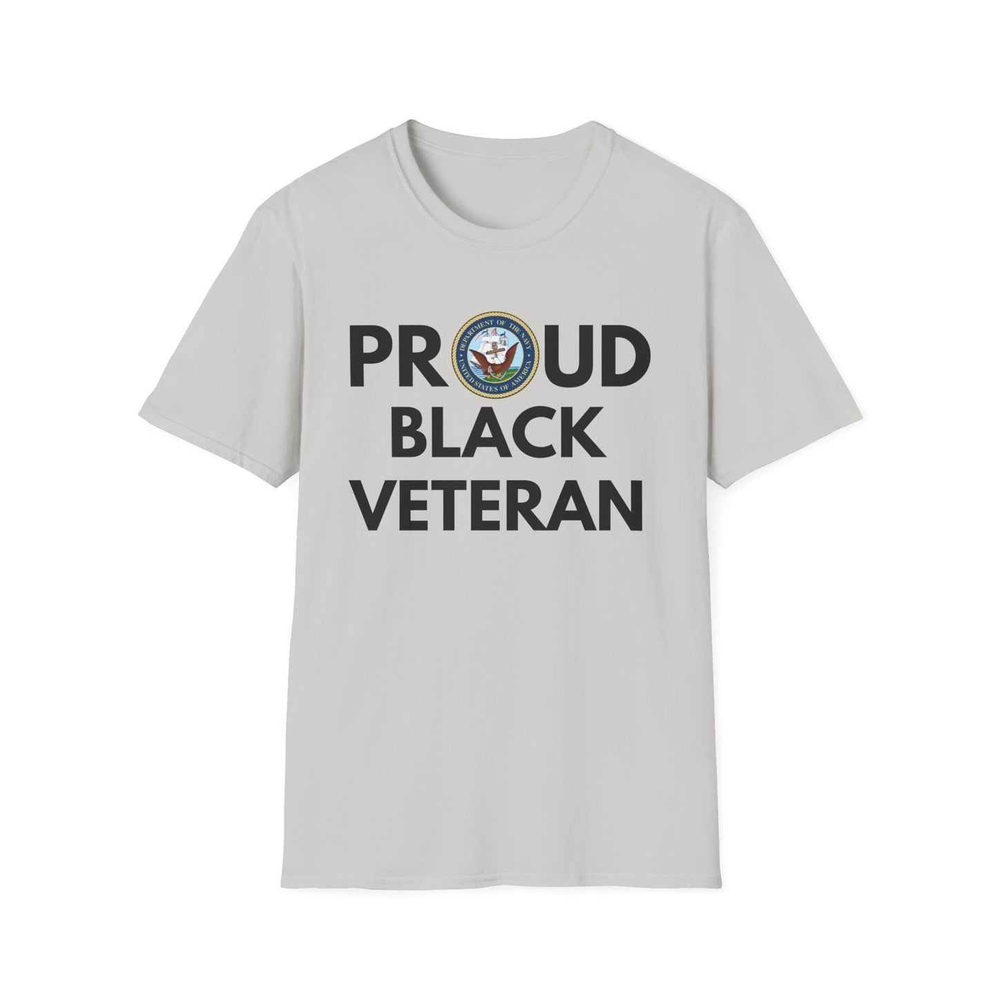 Navy Proud Black Veteran - Unisex Softstyle T-Shirt