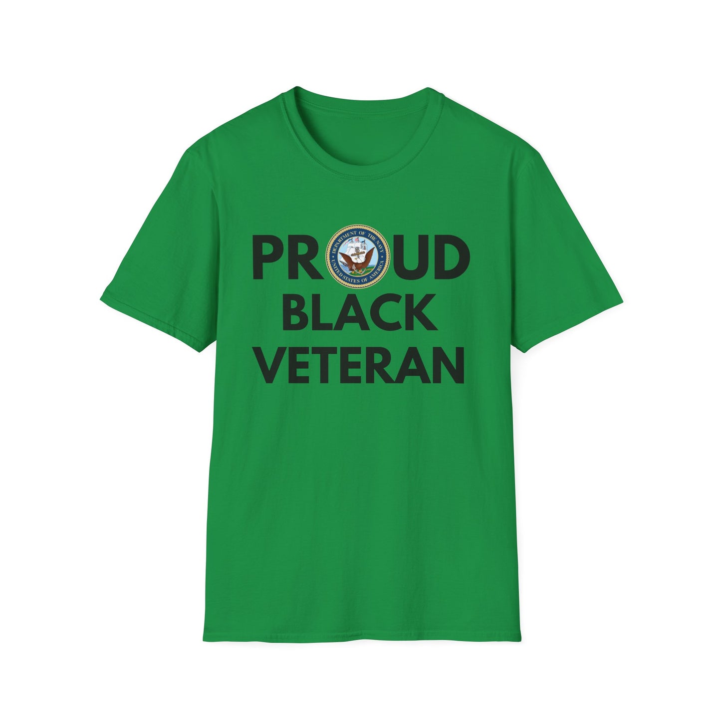 Navy Proud Black Veteran - Unisex Softstyle T-Shirt