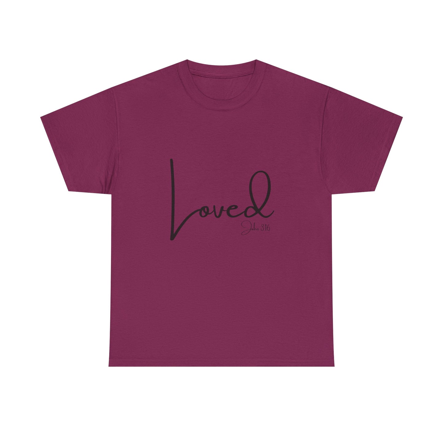 Loved - John 3:16 Unisex Heavy Cotton Tee - 'Loved' Scripture Shirt