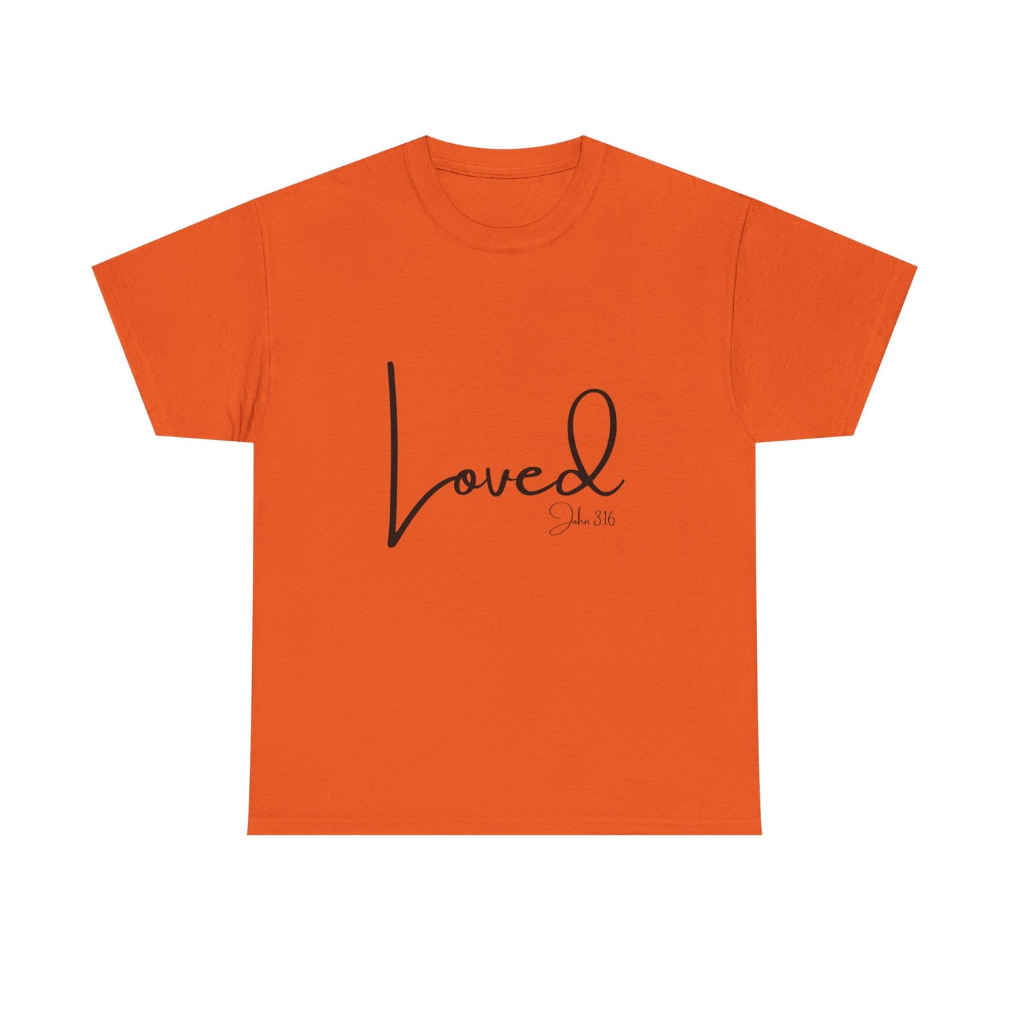 Loved - John 3:16 Unisex Heavy Cotton Tee - 'Loved' Scripture Shirt