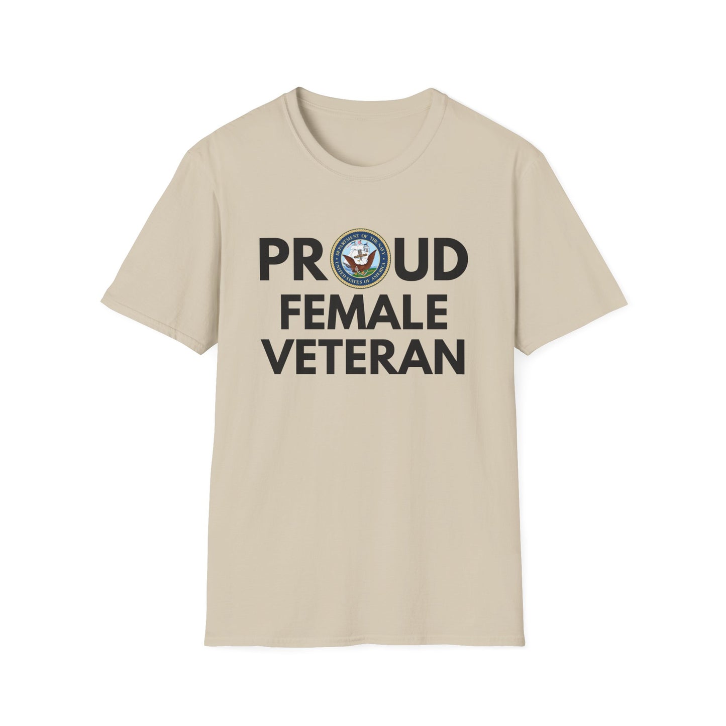 Navy Female Veteran - Unisex Softstyle T-Shirt