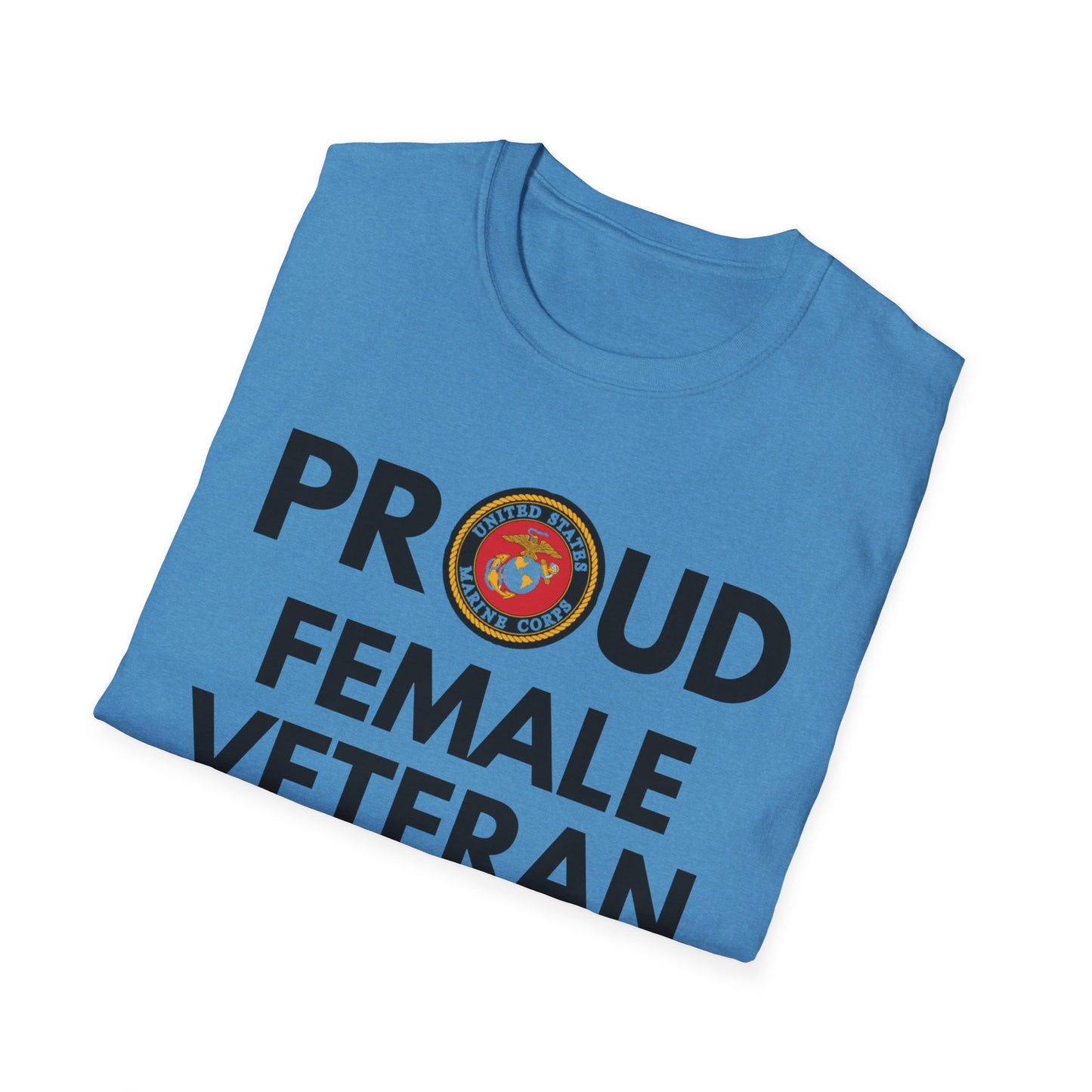 Marine Female Veteran - Unisex Softstyle T-Shirt