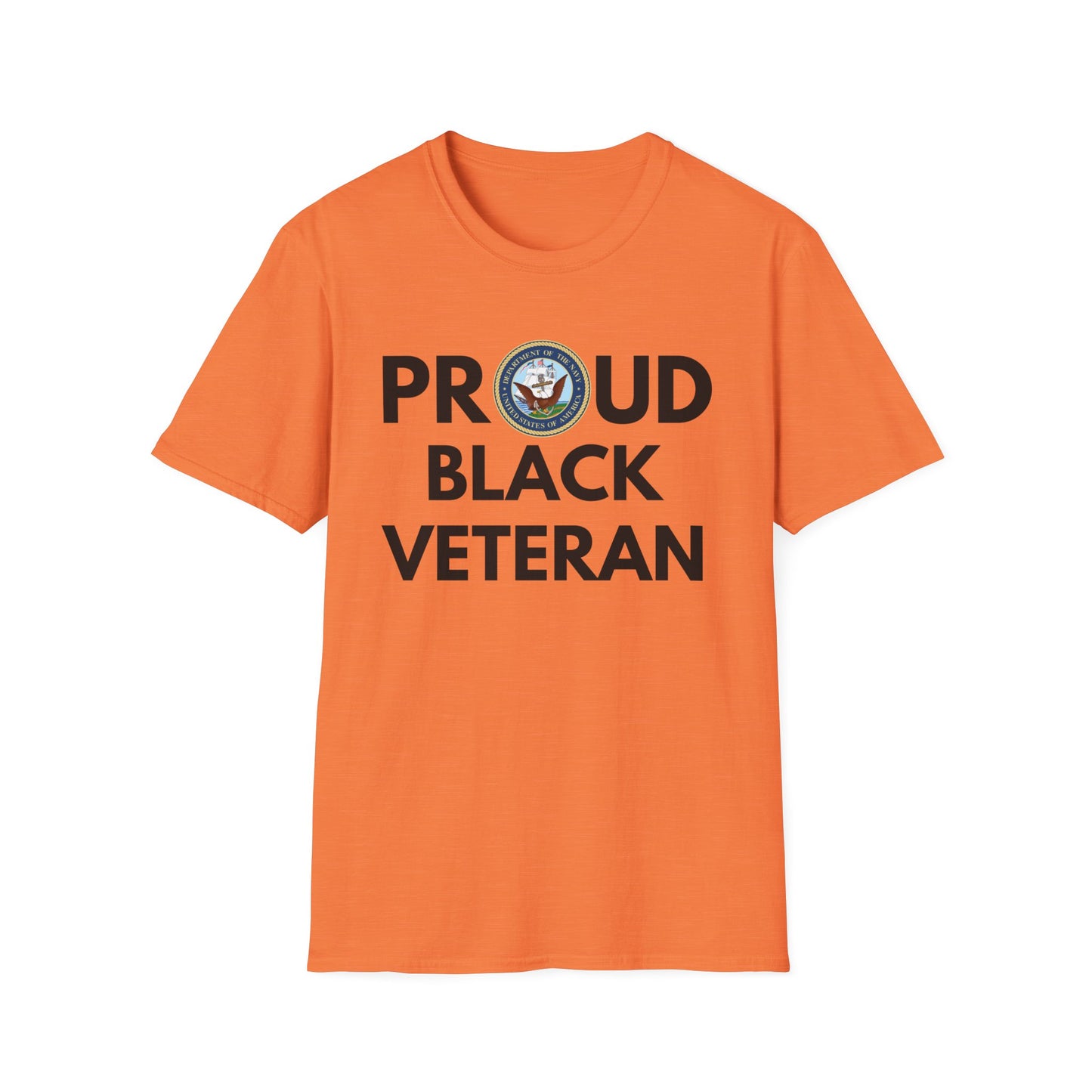 Navy Proud Black Veteran - Unisex Softstyle T-Shirt