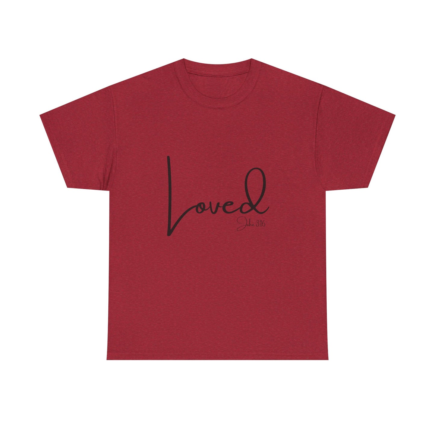 Loved - John 3:16 Unisex Heavy Cotton Tee - 'Loved' Scripture Shirt