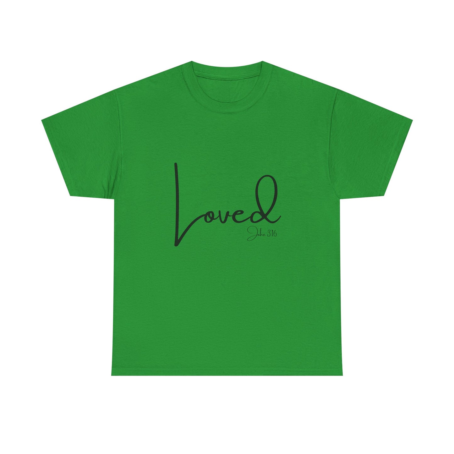 Loved - John 3:16 Unisex Heavy Cotton Tee - 'Loved' Scripture Shirt