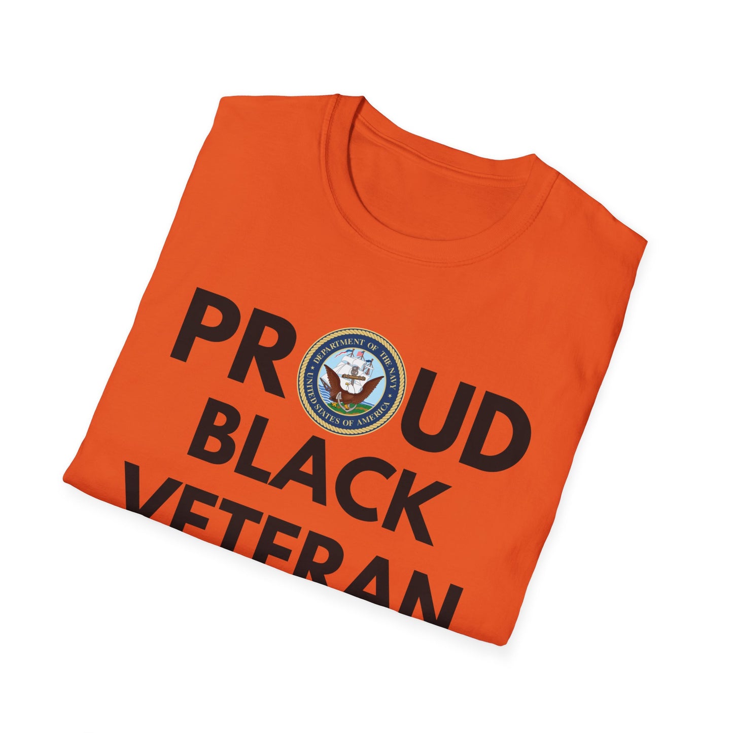 Navy Proud Black Veteran - Unisex Softstyle T-Shirt