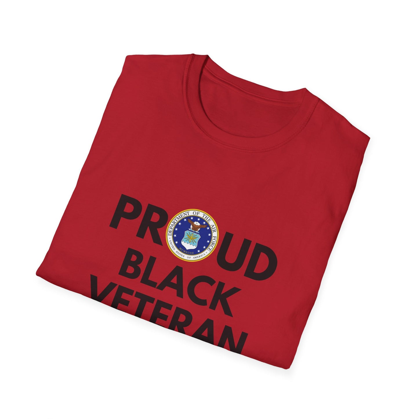Air Force Proud Black Veteran - Unisex Softstyle T-Shirt