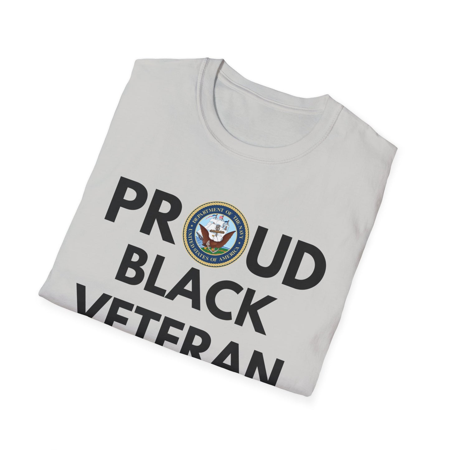 Navy Proud Black Veteran - Unisex Softstyle T-Shirt