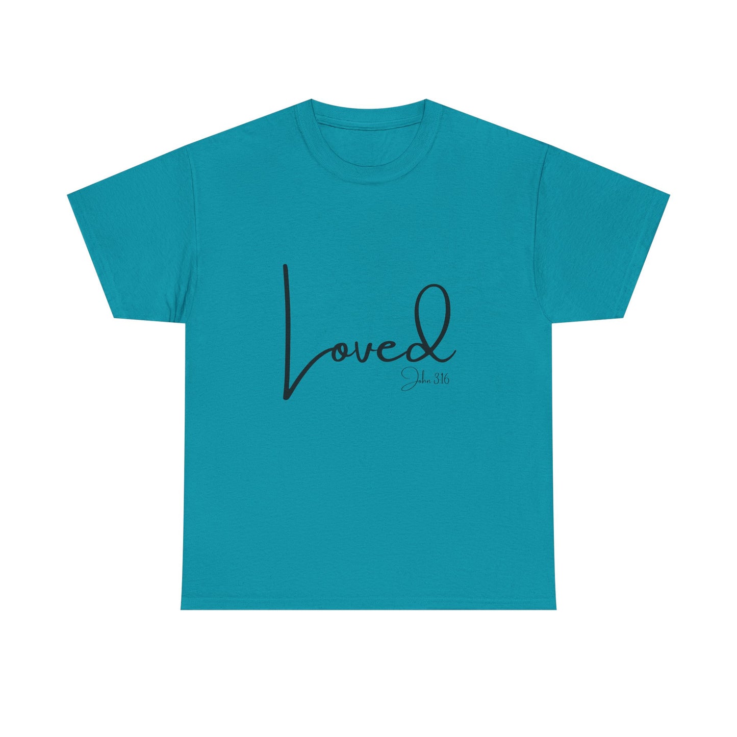 Loved - John 3:16 Unisex Heavy Cotton Tee - 'Loved' Scripture Shirt